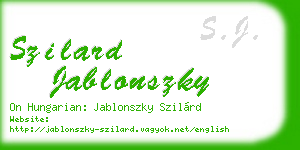 szilard jablonszky business card